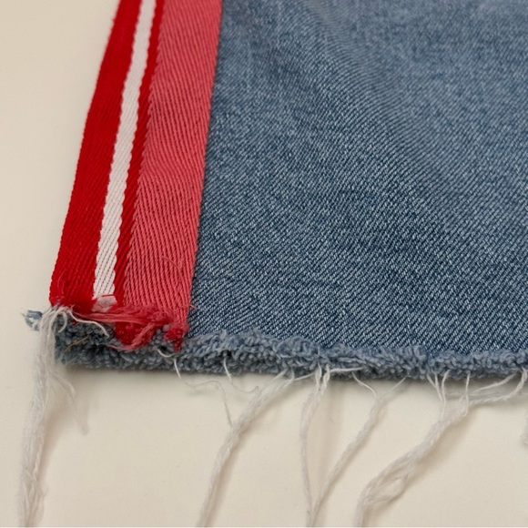 Zara Authentic Denim by TRF Skirt Small Red White Stripes Detail - Picture 5 of 8